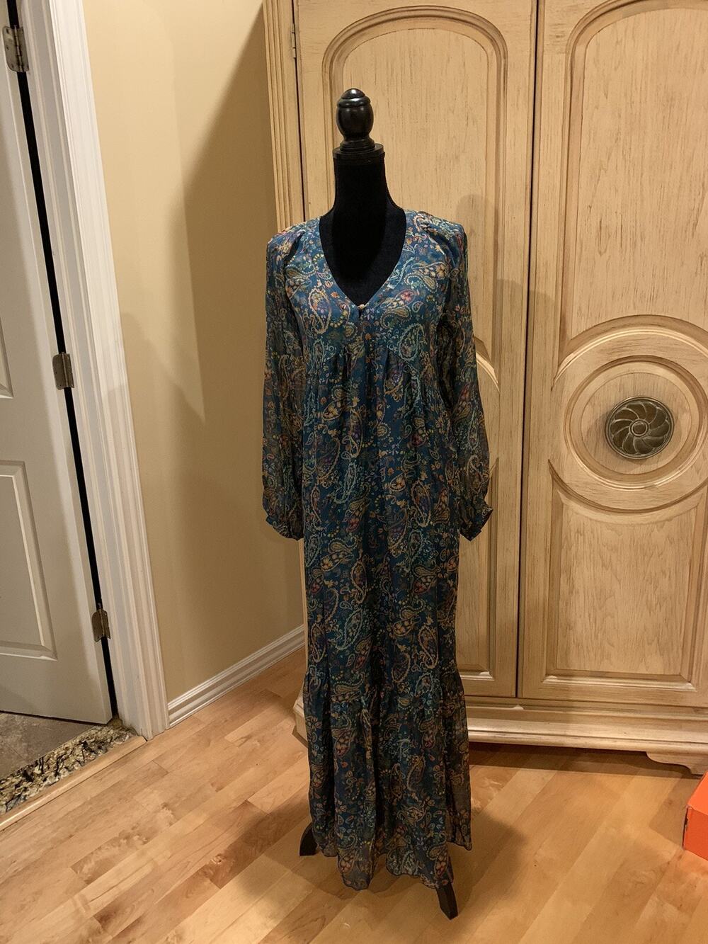 Johnny Was Tekal Silk Maxi Dress Women's Size  NWT $550